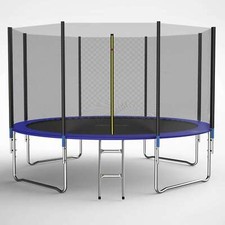 GALACTICA Trampoline Set 12FT Round Outdoor Safety Net Enclosure Ladder