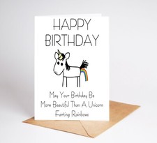 Funny Birthday Card Unicorn
