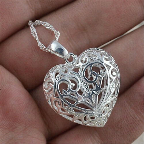 Vintage silver tone heart - vintage,