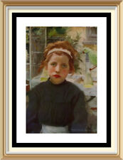 Old c1929 Lithograph Art HARRINGTON MANN Print BIRD CAGES Girl Portrait Parrot