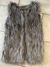 Grey Faux Gilet Jacket Ladies