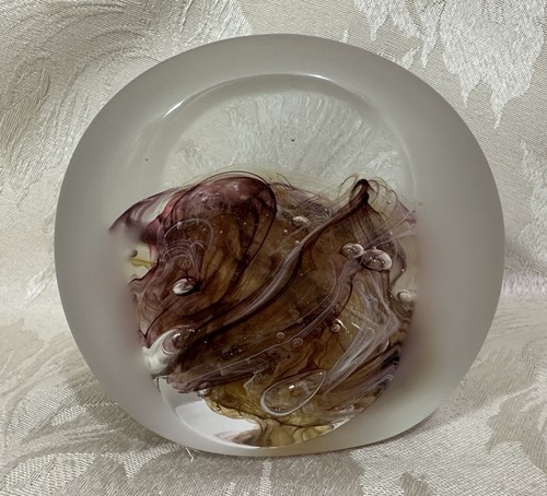 Art glass paperweight - art,