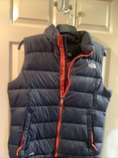 The North Face Gilet Womens UK L/G Navy/ Orange 700 Down Filled Body Warmer