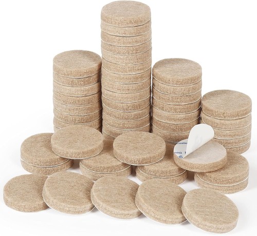 Felt pads 25mm round - , beige