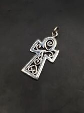 Sterling 925 Silver Egyptian Ankh Patterned Cross Pendant. FreeUKP&P??