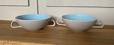 2 Poole Pottery Twin Tone Soup Coup