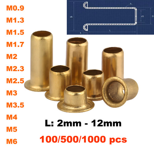 Copper eye buckle rivet hollow - copper,
