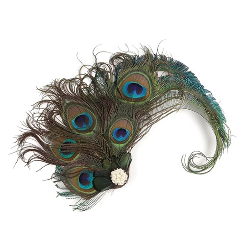 1920s peacocks feather hair - 1920s,