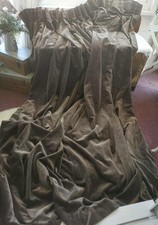 Mink Cotton Linen Mix Velvet Curtains 97" D x 102" W