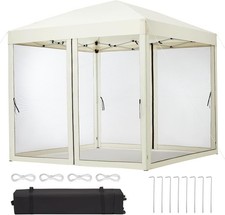 3 x 3m Pop-Up Gazebo Tent with 4 Side Mosquito Netting Height Adjustable Canopy