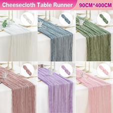 90x400CM Cheesecloth Table Runner Gauze Fabric Table Runner Table Decoration