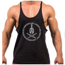 VINTAGE SWORD SPARTAN GYM VEST BODYBUILDING MUSCLE TRAINING WEIGHTLIFTING TOP 
