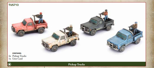 Pickup trucks red - (x4), dawn