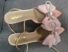 EGO - Dusky pink stiletto heels with fancy bow. Never worn -  Size 6. Elegant!