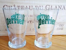 Set of 2 PERRIER water glasses or tumblers from France, unused