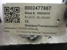 JAGUAR XE GEARBOX  2015 2.0L