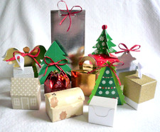 Job Lot 60 Pieces Assorted XMAS Fillable GIFT BOXES Cardboard  12 Designs Set A