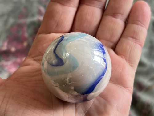 Large white and blue glass - large,