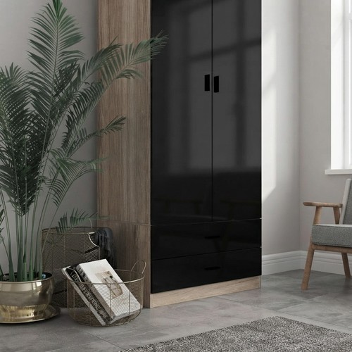Tall wooden wardrobe black - tall,