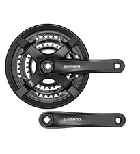 Shimano Tourney Triple Crankset FC-TY501 - 48-38-28T - 170mm - Black -Chainguard