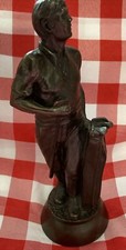 Cold Cast BRONZE Golf Golfer Putter & Bag Ornamental Figurine Ornament 21cm