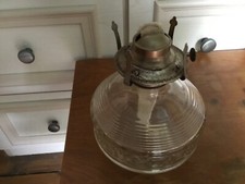 vintage glass paraffin lamp without shade, untested