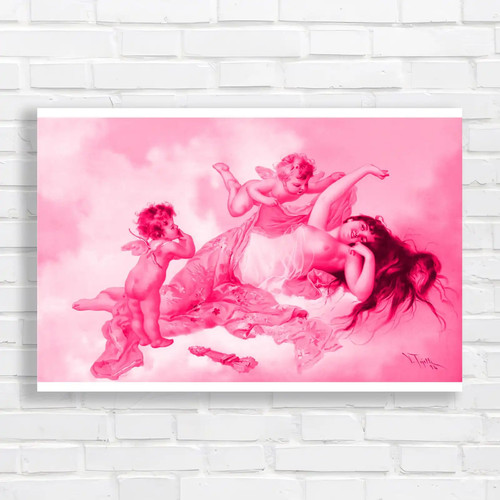 Floral fantasy cherub pink - fantasy,