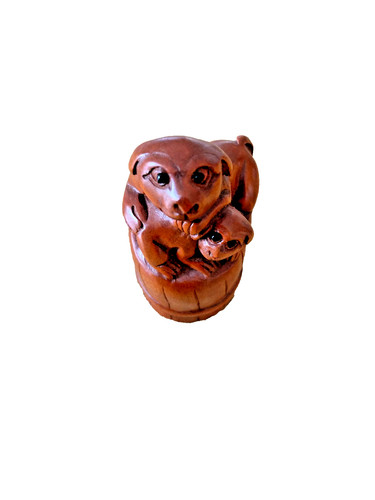 Japanese signed carved wooden - signed,