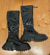 High Leg Zip Up Chunky Patent