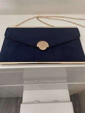 New Look . Faux Suede Navy Clutch Bag