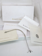 Objkts Jewelry Petite Tennis Bracelet Round Cubic Zirconia Platinum Rhodium 16cm