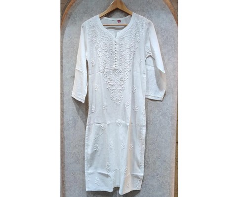 Chikankari white cotton - chikankari,
