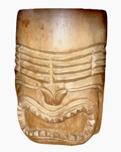 Vintage tiki face - tiki, carved