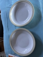 2 Lightly Used Denby Linen Rimmed Soup/Pasta Bowls, 8.5" /21cm