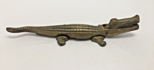 Vintage heavy brass crocodile - heavy,