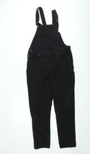 Boohoo Blue Women’s Black Denim Dungaree Jumpsuit UK 10