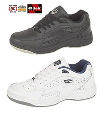 Mens T187 Leather Trainers Wide Fit Lace-up Non Marking Sole - £29.99  POST FREE