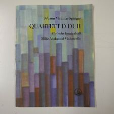 full score SPERGER quartet D maj for double bass solo , NO FLUTE PART