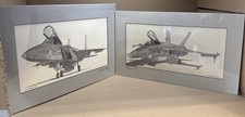 Set of 2 Signed Aviation Art