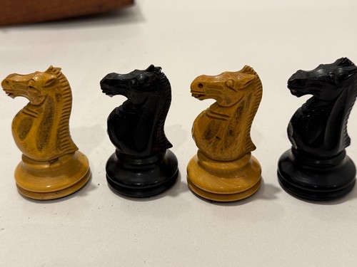 Antique staunton chess set - antique,