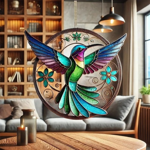 8cm acrylic hummingbird - acrylic,