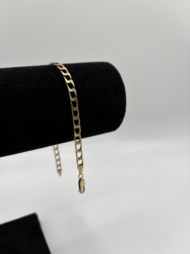 9ct gold square curb - square, bracelet