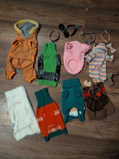 Bundle of Mix SX Dog Clothes Outfits Various  Styles And Collars