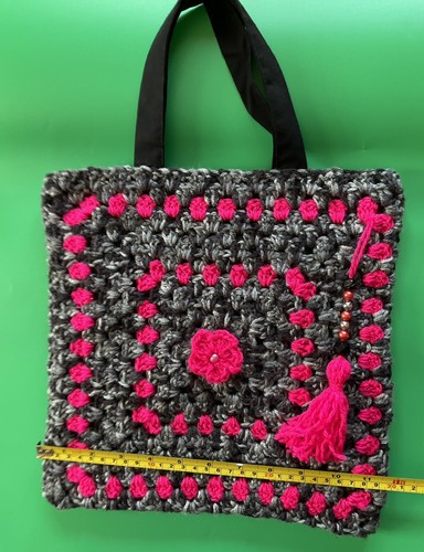 Crochet tote style hand - style, bag
