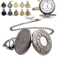 Men Quartz Vintage With Necklace Steampunk Fob Watches Pocket Pocket Watch