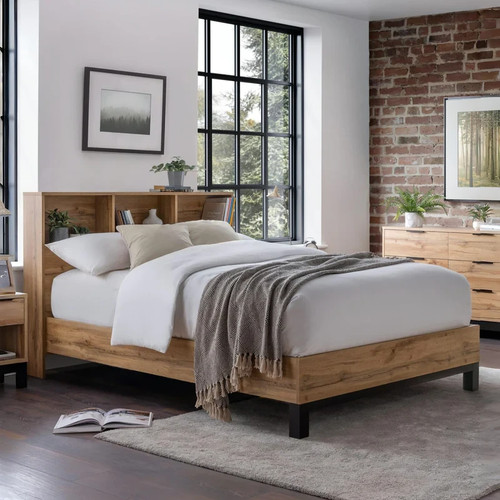 Bali bookcase headboard bed - bed,