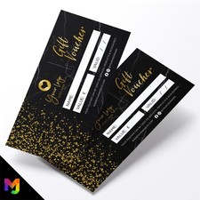 Custom Printed Business Gift Vouchers | Black Marble Gold Modern Generic