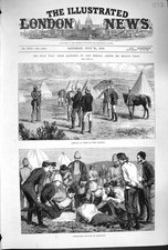 Original Old Antique Print 1879 Zulu War Fort Pearson Siers Consult Victorian