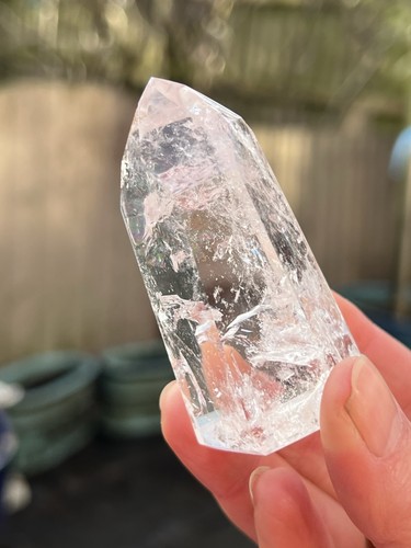 Clear quartz point - clear, wand