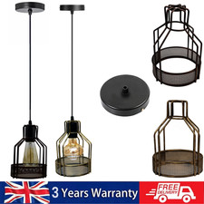 Vintage Ceiling Pendant Light Industrial Metal Bird Cage Hanging Retro Lamp E27